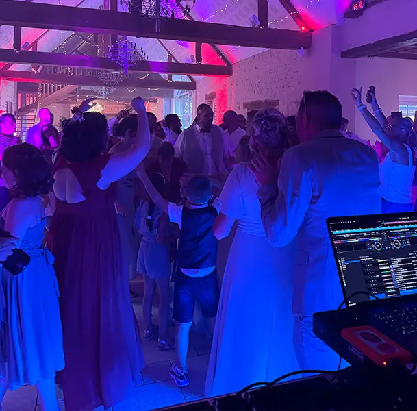 Foule faisant la fête lors d'une soirée privée animée par DJ